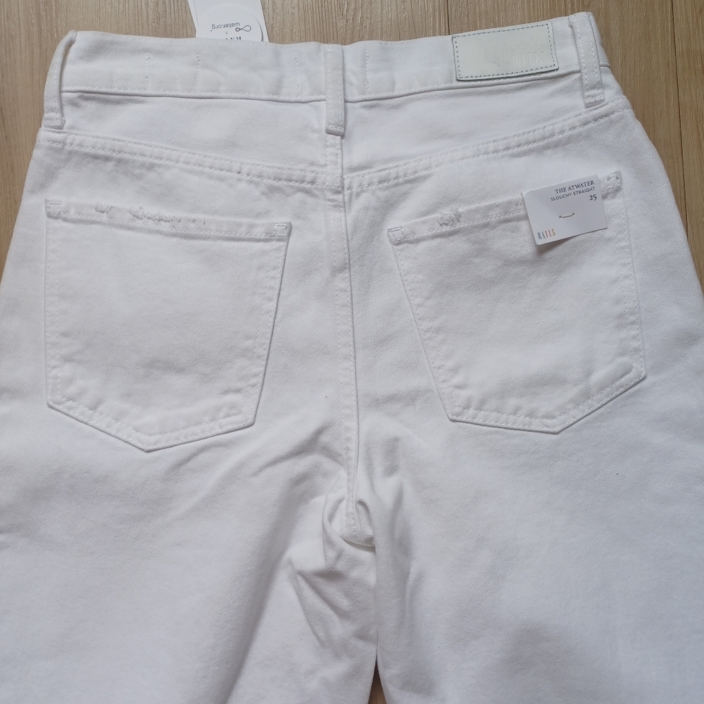 Rails Atwater Slouchy Straight Jeans White Blanche 25W NWT High Rise Boho - Picture 6 of 15